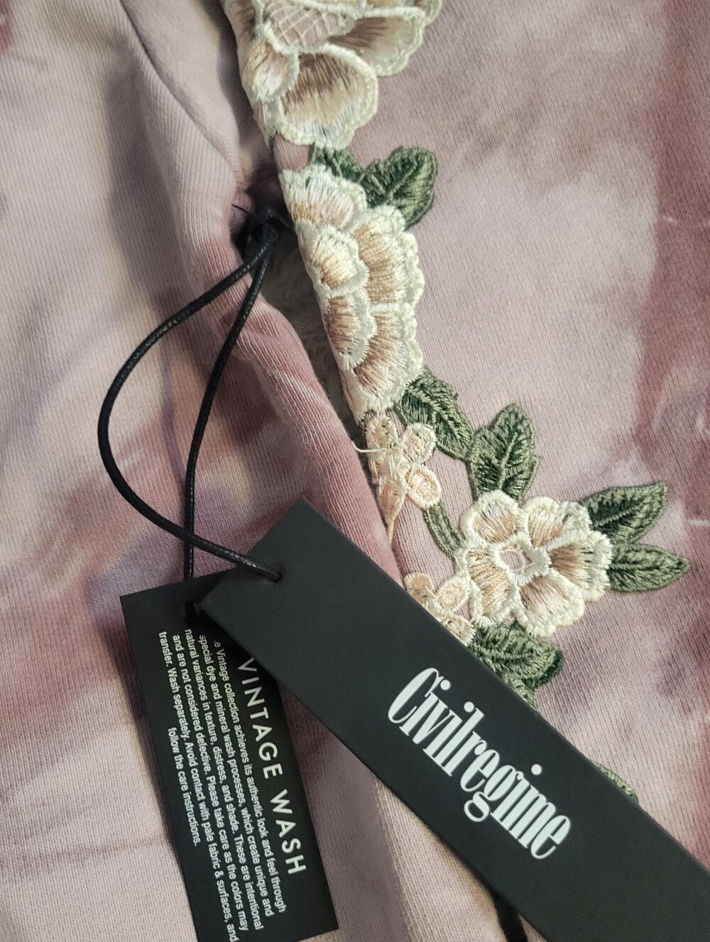 Civil Regime Embroidered Rose Hoodie Size Large NWT - Picture 5 of 7